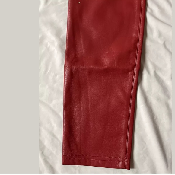 New Guess Sandra 1981 Faux Leather High Waist Red Skinny 8 - Picture 6 of 8